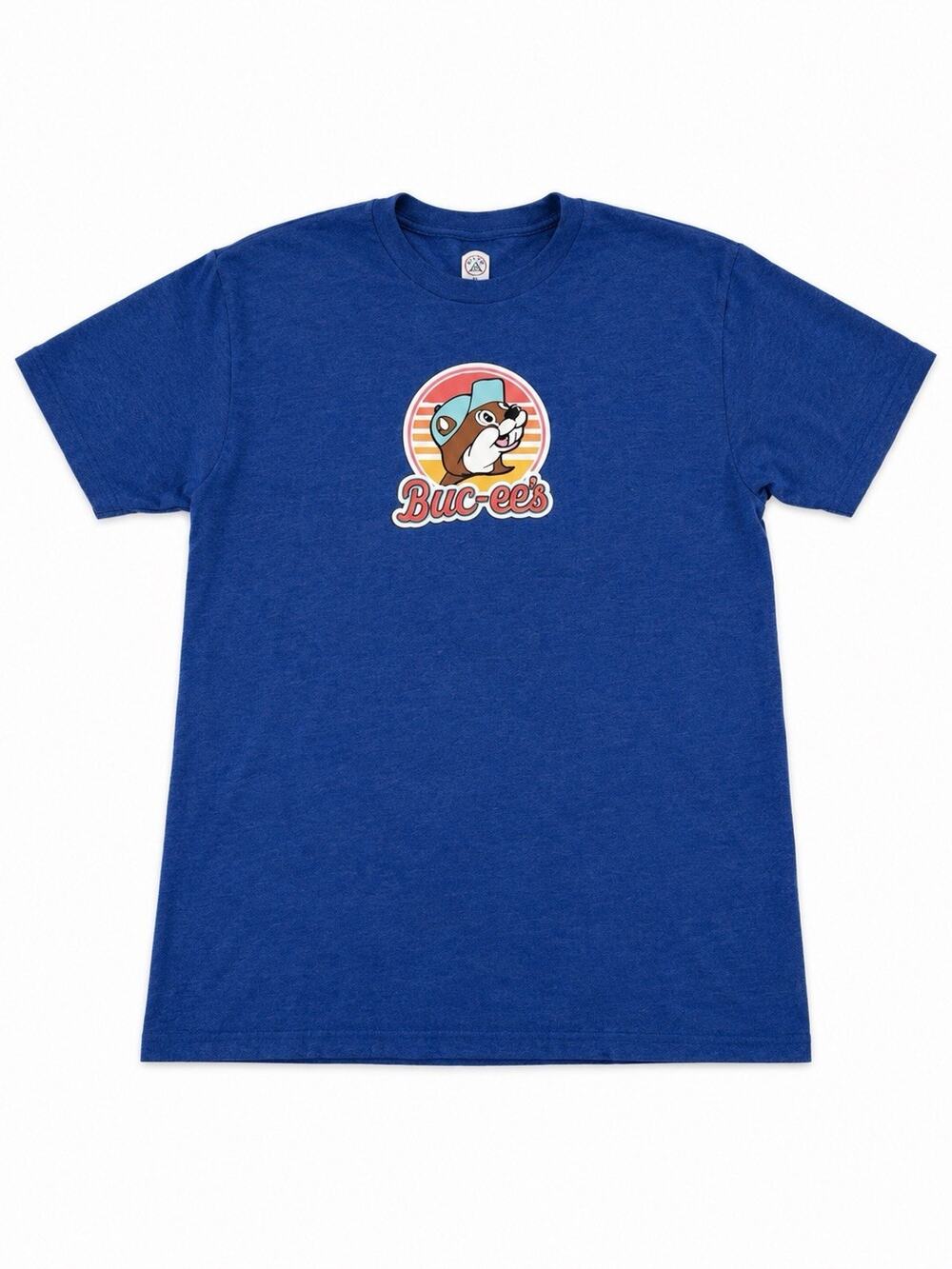 Buc-ee’s Women’s Large Blue Retro Beaver Logo Graphic T-Shirt Short Sleeve Tee